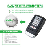 Lots of 5 Extra-Partss Remote Car Key Fob Replacement for Acura KR5V1X fits 2016-2018 ILX RLX 2015-2017 TLX